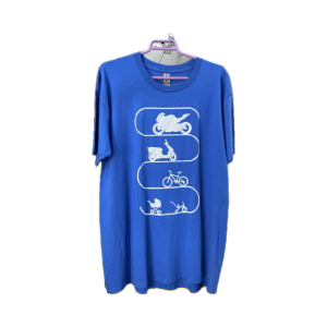 Camiseta azul evolución motera