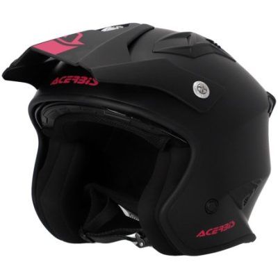 Casco acerbis jet aria negro rosa