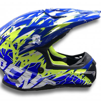casco cross azul